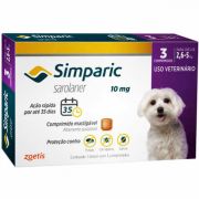 Comprimido Simparic Antipulgas 10mg para Cães 2,6 - 5kg