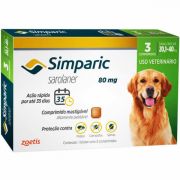 Comprimido Simparic Antipulgas 80mg para Cães de 20,1 - 40kg