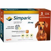 Comprimido Simparic Antipulgas 20mg para Cães 5,1 - 10kg