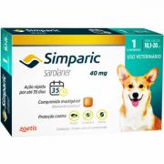 Comprimido Simparic Antipulgas 40mg para Cães 10,1 - 20kg