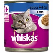 Ração Úmida Whiskas Lata Patê Peixe para Gatos Adultos 1+