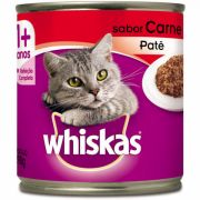 Ração Úmida Whiskas Lata Patê Carne para Gatos Adultos 1+