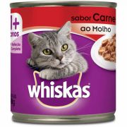 Ração Úmida Whiskas Lata Ao Molho Carne para Gatos Adultos 1+ Ração Úmida Whiskas Lata Ao Molho Carne para Gatos Adultos 1+