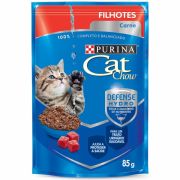 Ração Úmida Purina Cat Chow Sachê Filhotes Gatitos Carne