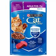 Ração Úmida Purina Cat Chow Sachê Adultos 7+ Carne