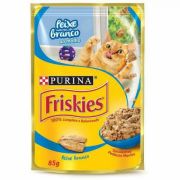 Ração Úmida Purina Friskies Sachê Peixe Branco ao Molho para Gatos Adultos