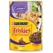 Ração Úmida Purina Friskies Sachê Cordeiro ao Molho para Gatos Adultos