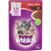 Ração Úmida Whiskas Sachê Carne Jelly para Gatos Filhotes