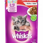 Ração Úmida Whiskas Sachê Carne ao Molho para Gatos Filhotes Ração Úmida Whiskas Sachê Carne ao Molho para Gatos Filhotes